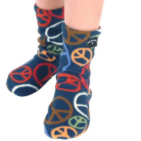 Polar Feet Kids Fleece Socks - Peace